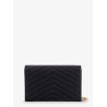 Envelope grain-de-poudre leather clutch bag with Cassandre chain