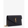 Envelope grain-de-poudre leather clutch bag with Cassandre chain