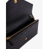 Envelope grain-de-poudre leather clutch bag with Cassandre chain
