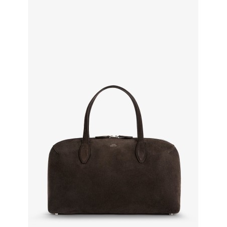Suede crossybody bag with lettering logo on the front