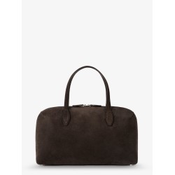 Suede crossybody bag with lettering logo on the front