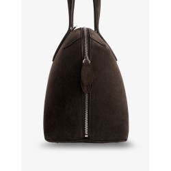 Suede crossybody bag with lettering logo on the front