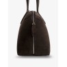 Suede crossybody bag with lettering logo on the front