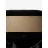 Suede handbag with engraved logo on the front