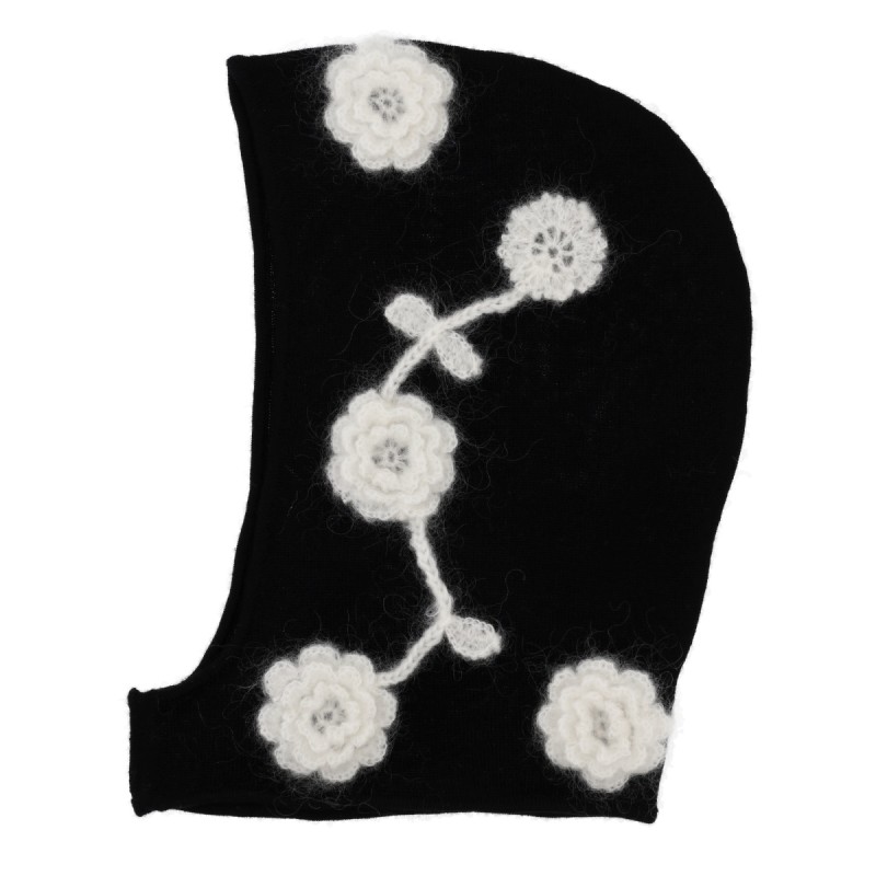 BALACLAVA WITH EMBROIDERED FLOWERS