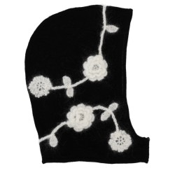 BALACLAVA WITH EMBROIDERED FLOWERS