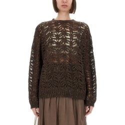FOLIAGE LACE LINEN AND SILK DIAMOND KNIT