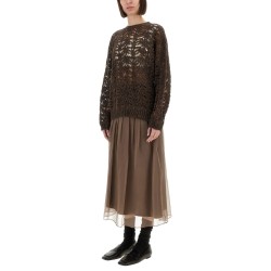 FOLIAGE LACE LINEN AND SILK DIAMOND KNIT