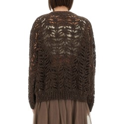 FOLIAGE LACE LINEN AND SILK DIAMOND KNIT