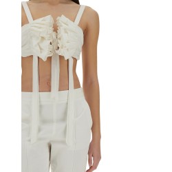 COTTON AND SILK VOILE CROP TOP