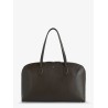 Leather handbag with engraved logo on the front