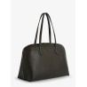 Leather handbag with engraved logo on the front