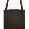 Leather handbag with engraved logo on the front