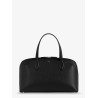 Leather handbag with engraved logo on the front