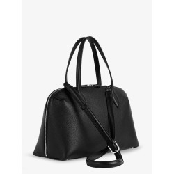 Leather handbag with engraved logo on the front