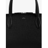 Leather handbag with engraved logo on the front
