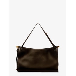 East West leather bag with engraved logo