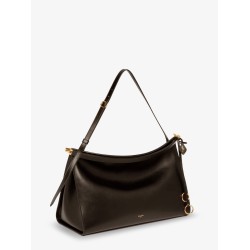 East West leather bag with engraved logo