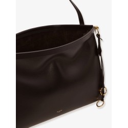 East West leather bag with engraved logo