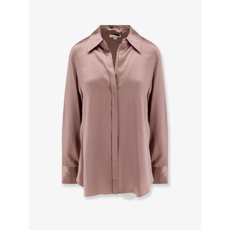 Silk shirt with lace trim