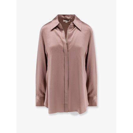 Silk shirt with lace trim