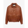 Leather jacket with maxi pockets on the front