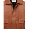 Leather jacket with maxi pockets on the front