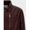 Leather bomber with padding