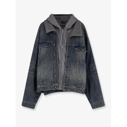 Layered cotton denim jacket