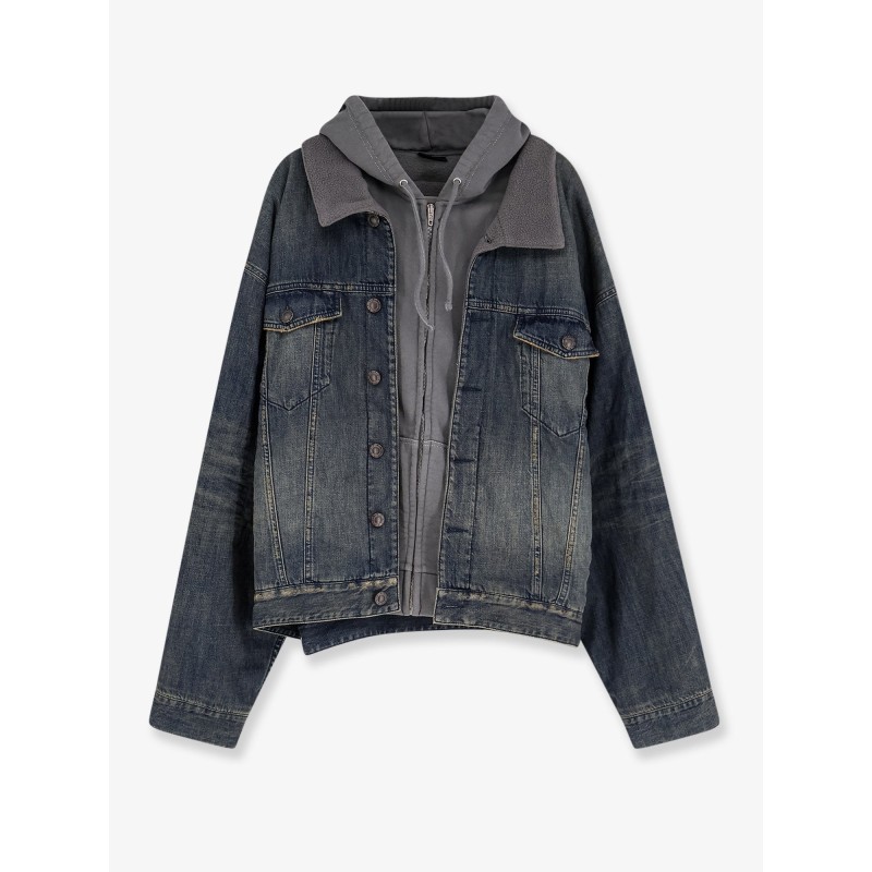 Layered cotton denim jacket
