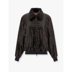 Aviator leather bomber