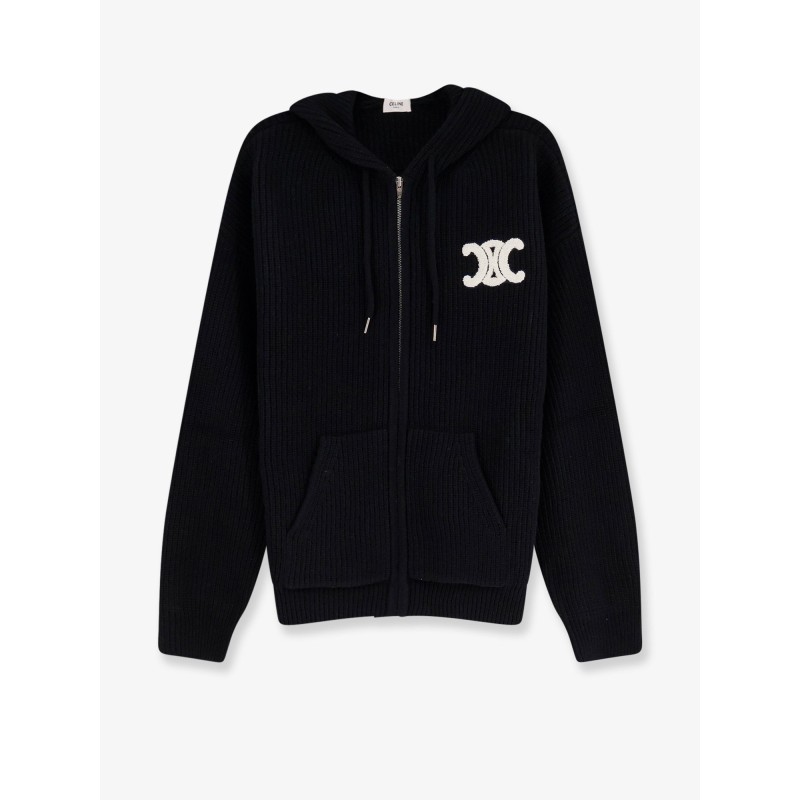 Wool cardigan with flocked logo