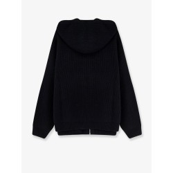 Wool cardigan with flocked logo
