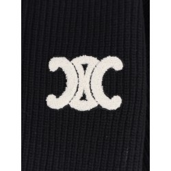 Wool cardigan with flocked logo