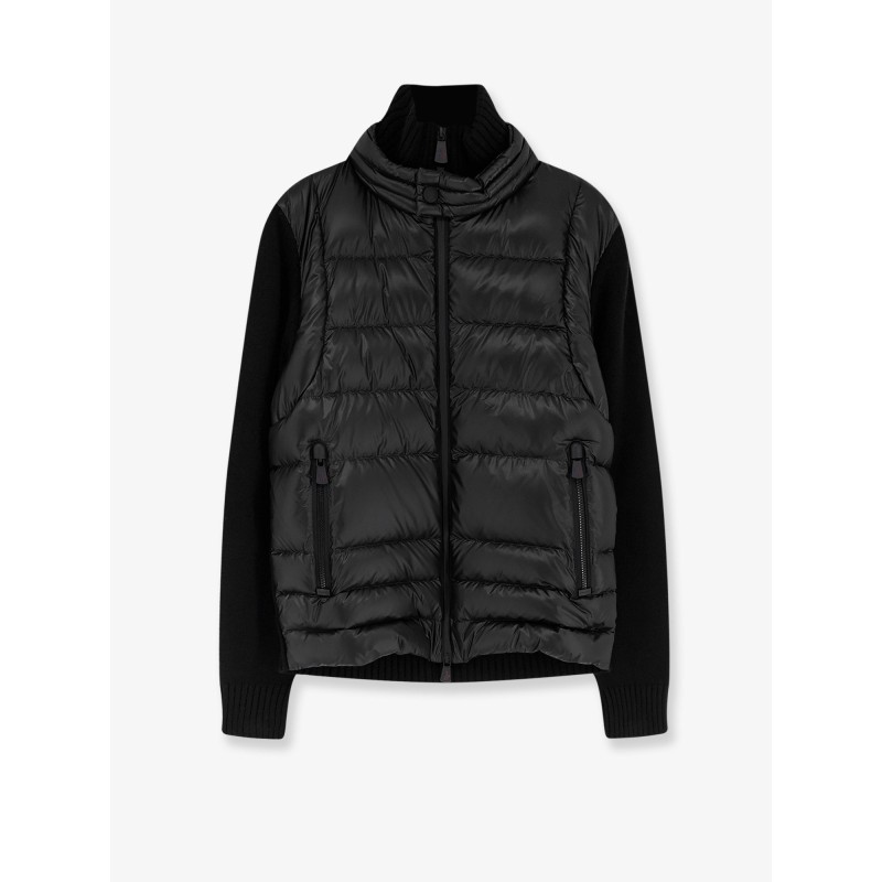 Wool blend jacket with logo detail