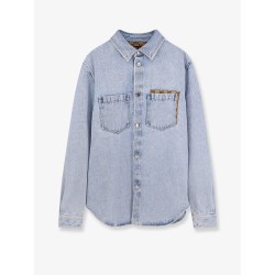 Denim shirt with GG insert