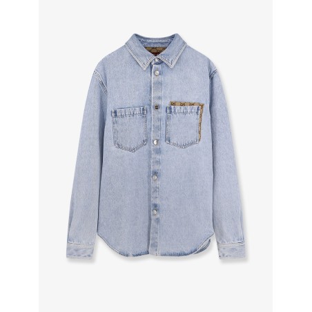Denim shirt with GG insert