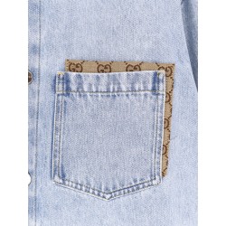 Denim shirt with GG insert