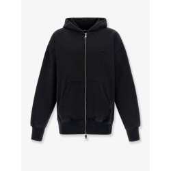 Cotton sweatshirt with embossed logo