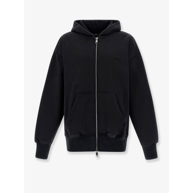 Cotton sweatshirt with embossed logo