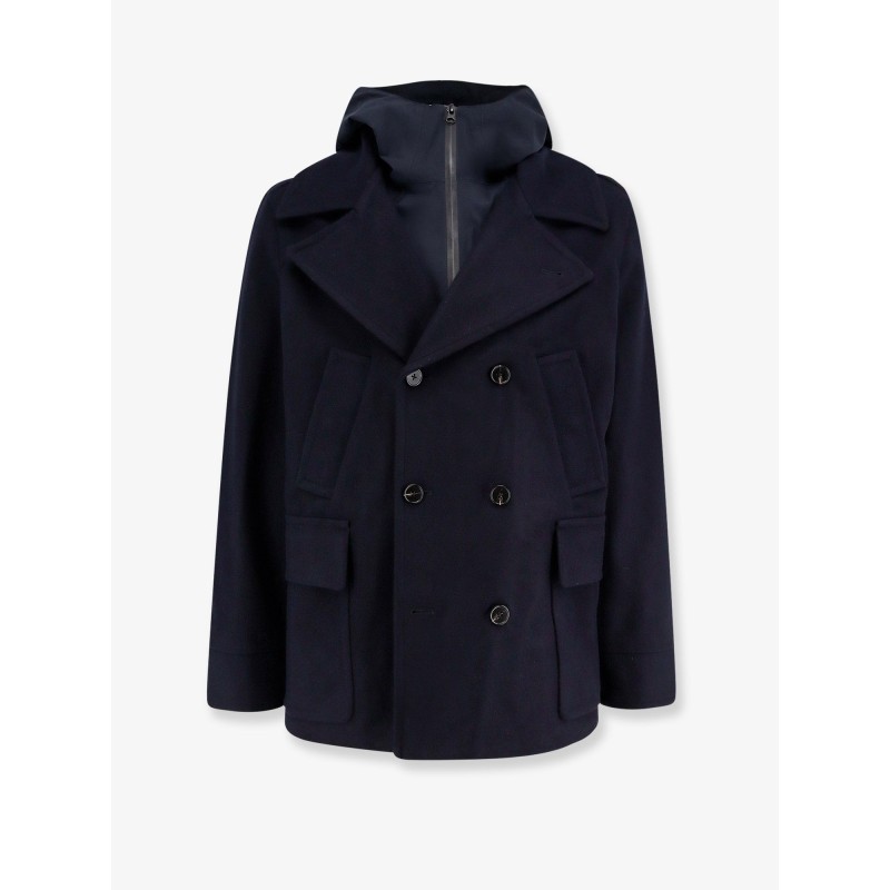 Double-breasted wool coat