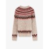 Jacquard wool blend sweater with geometric pattern