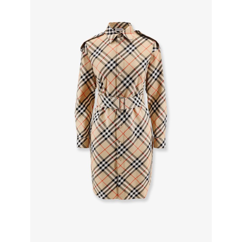 Chemisier cotton short dress with Check print