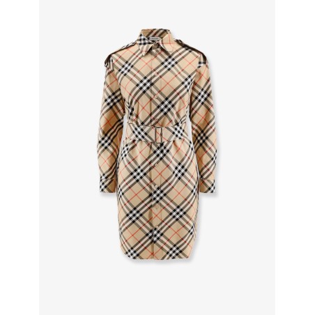 Chemisier cotton short dress with Check print