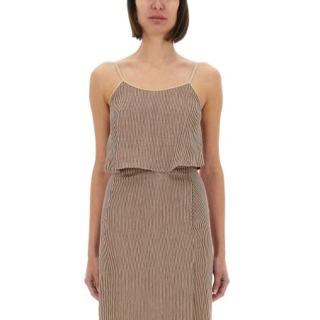 "MICRO STRIPE" TOP WITH LACES