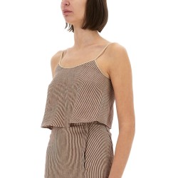 "MICRO STRIPE" TOP WITH LACES