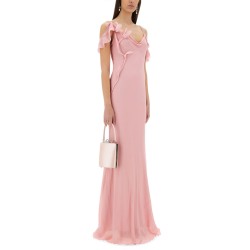 ABITO LUNGO CON APPLICAZIONI FLOREALI