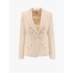 Essentials blazer with shoulder pads and covered buttons