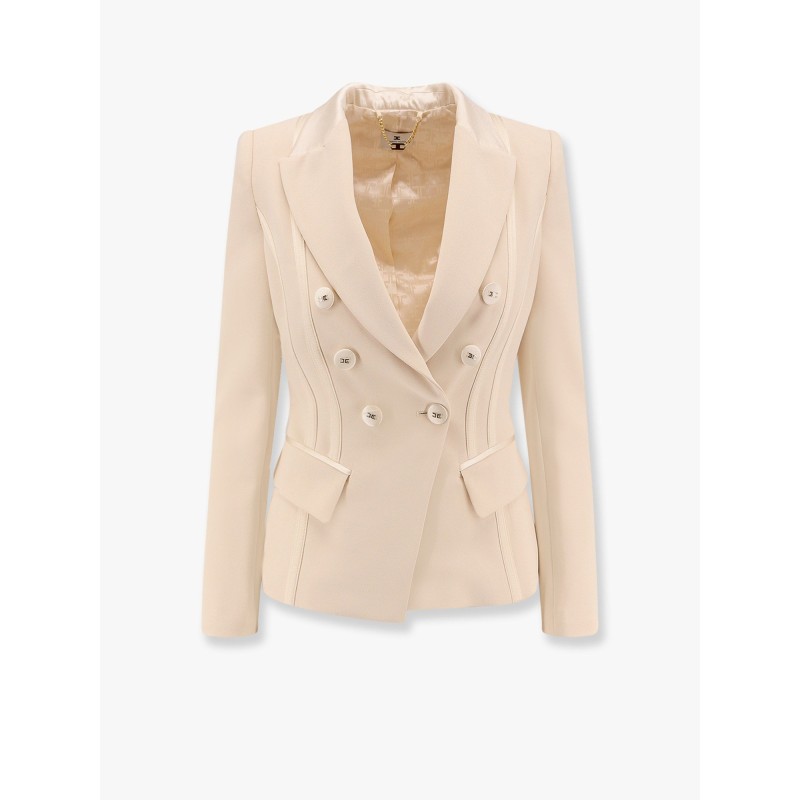 Essentials blazer with shoulder pads and covered buttons
