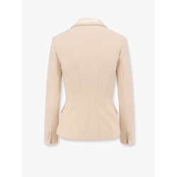 Essentials blazer with shoulder pads and covered buttons